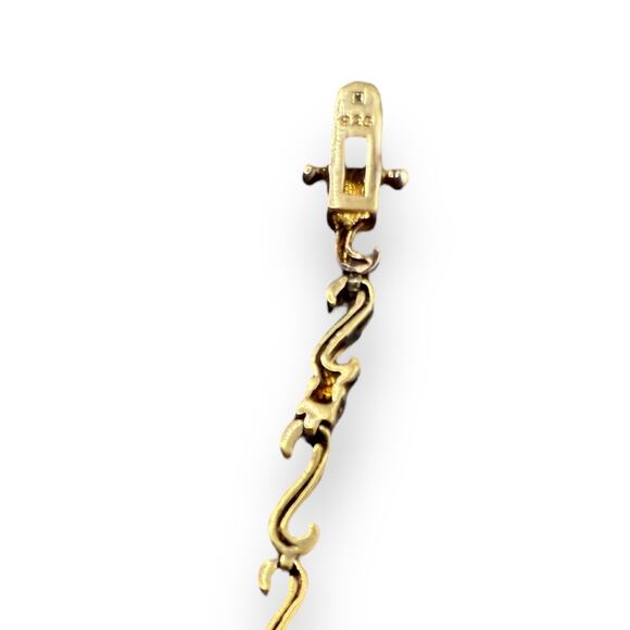 Gold tone sterling 925 bracelet sz7,5 - Picture 3 of 7